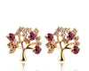 Classic Flower Heart Crystal Stud Earrings