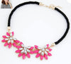 Link Chain Crystal Flower Necklace