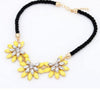 Link Chain Crystal Flower Necklace