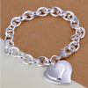 Figaro Double Heart Charm Bracelet