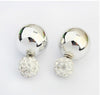 Crystal Two Ball Pearls Stud Earrings