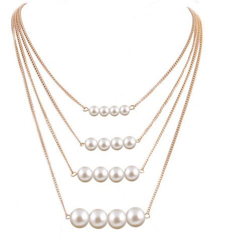 Multi-layer Pearl Necklace Summer