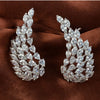 Cubic Zirconia Angel Wings Design Earrings