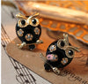 Exquisite Cute Glaze Bird Owl Stud Earrings